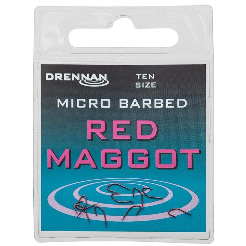 Red Maggot hooks- DRENNAN (Spade/barbed - met bledje/met weerhaak)