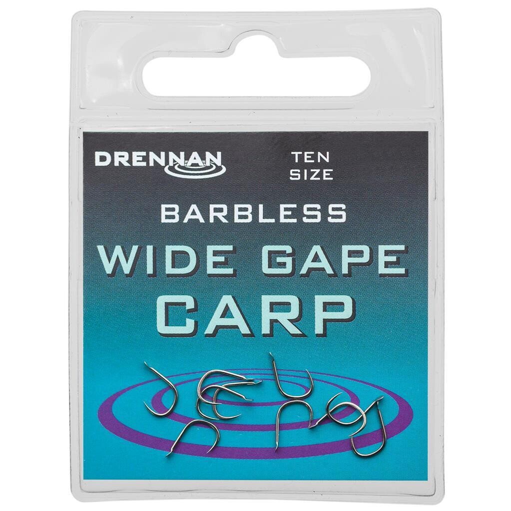 Wide Gape Carp Hooks , Barbless DRENNAN