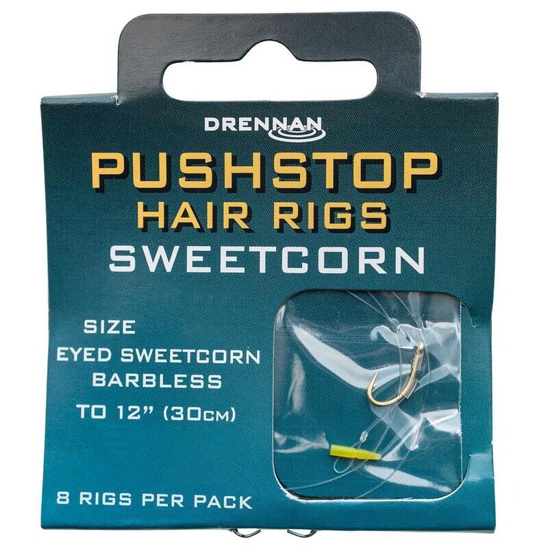 Sweetcorn, Pushstop Hair Rigs, Barbless - DRENNAN