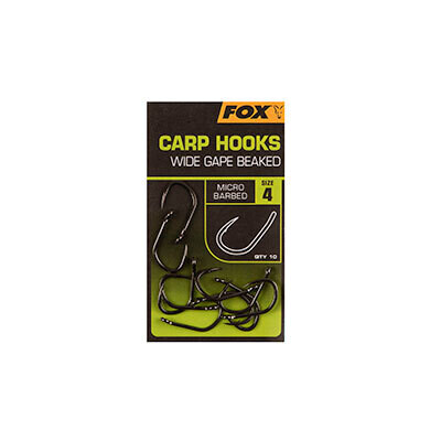 Wide Gape Beaked Carp Hooks sz 4 - FOX