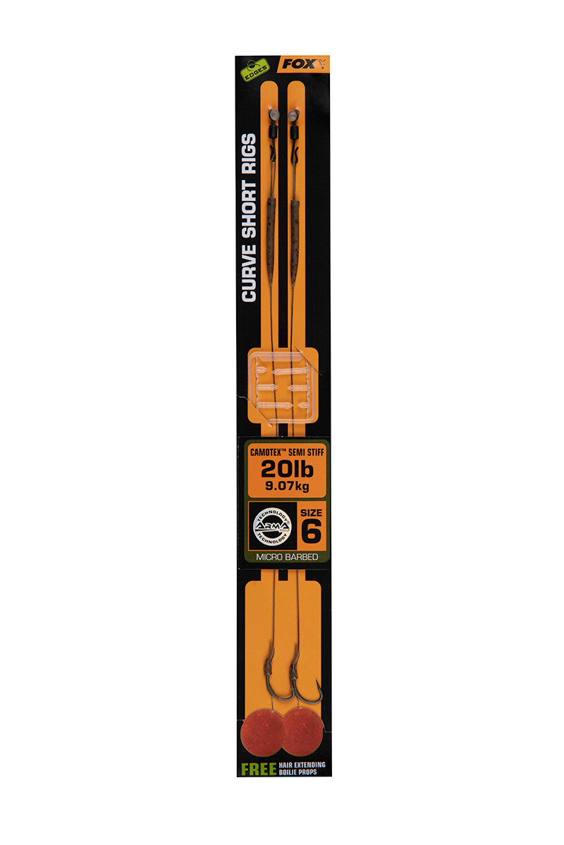 Edges Curve Short 8 - 20lb Camotex Semi Stiff x 2-  FOX