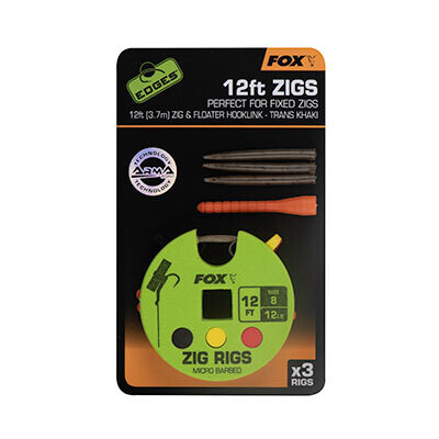 Edges Zig Rig 8 12lb 12ft x 3 - FOX