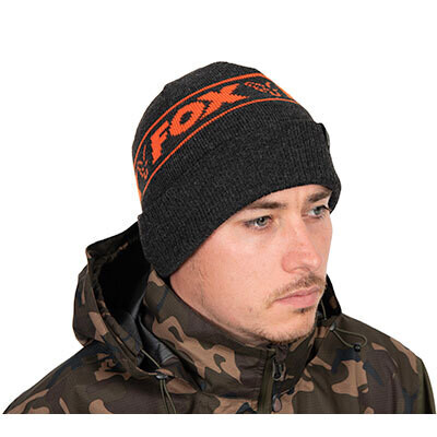Beanie Hat - Black &amp; Orange - FOX