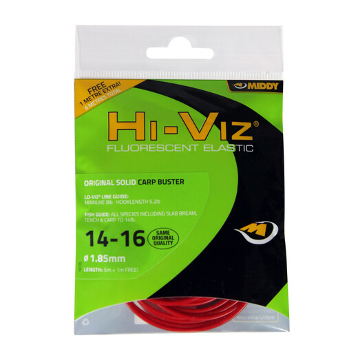 Hi-Viz Original Solid Elastic: 14-16 Carpbuster (Red) - MIDDY