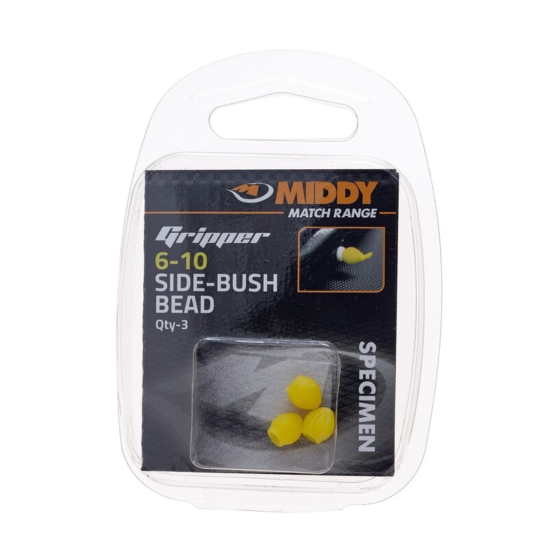 Side-Bush Gripper Bead Yellow 6-10  (3pc pkt)  - MIDDY