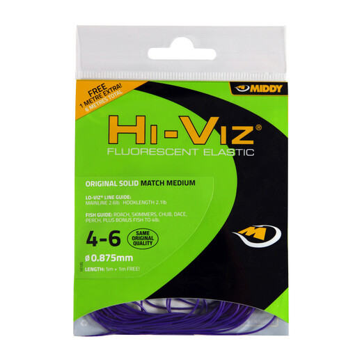 Hi-Viz Original Solid Elastic: 4-6 Match Medium (Purple) - MIDDY