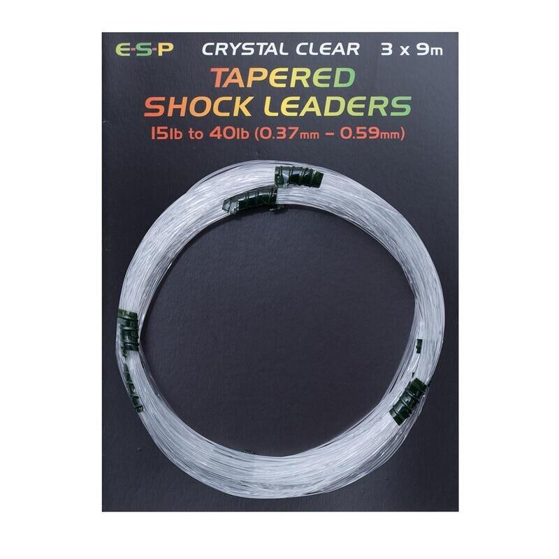 Tapered Shock Leader , Clear 15lb-40lb - E.S.P.