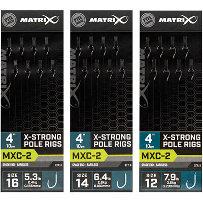 MXC-2 Sz 16 Barbless 0.165mm XS pole Rig - MATRIX