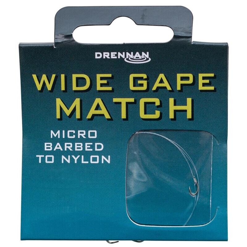 Wide Gape Match, Hooks to Nylon, Barbed - DRENNAN