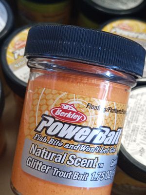 Powerbait Glitter Garlic Fluo Orange GLITTER- BERKLEY