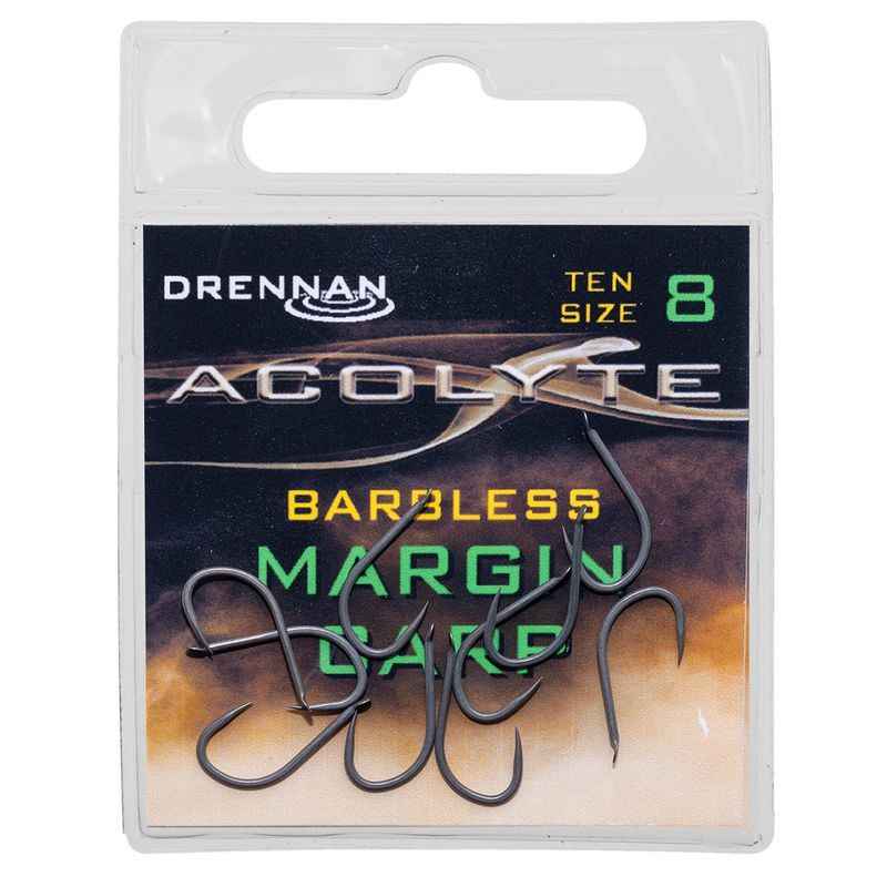 Acolyte Margin Carp Hooks - DRENNAN (Spade/barbless - met bledje/zonder weerhaak)
