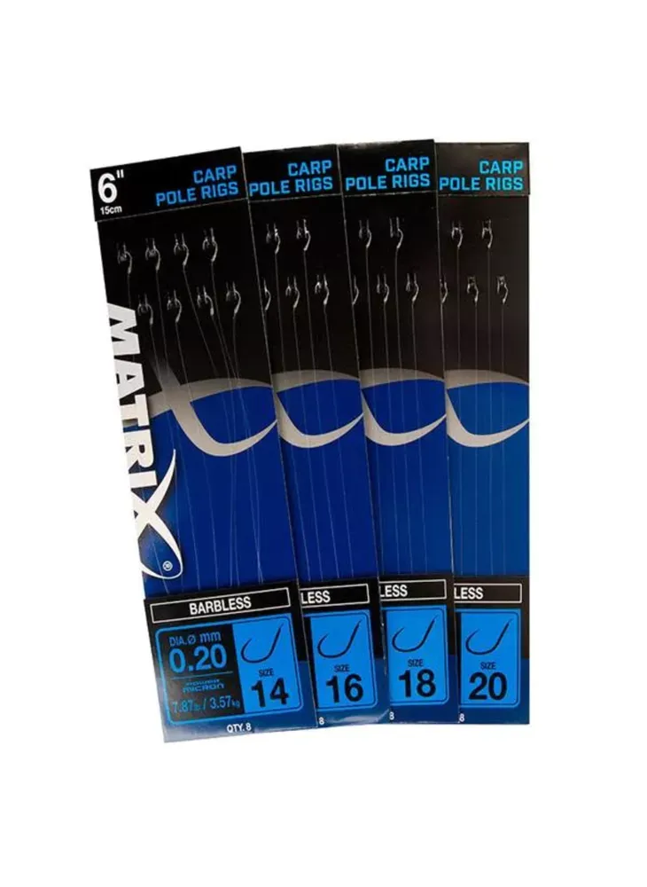 SIZE 18 0.16 MM BARBLESS CARP POLE RIG - MATRIX
