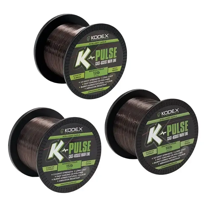 K-Pulse Cast-Assist Mainline Carp Fishing Mono Line 1000m -  KODEX