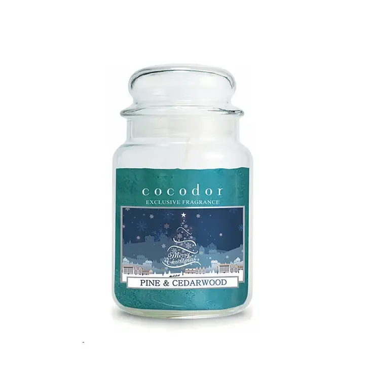 Geparfumeerde kaars GROOT formaat / Dennen- en cederhout - COCODOR