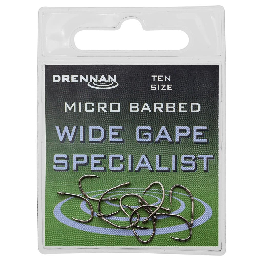 Wide Gape Specialist Hooks - Micro Barbed - DRENNAN