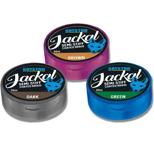 Jackall semi-stiff coated braid 20 lb brown - KRYSTON