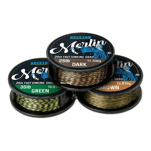 Merlin fast sinking braid 25 lb dark