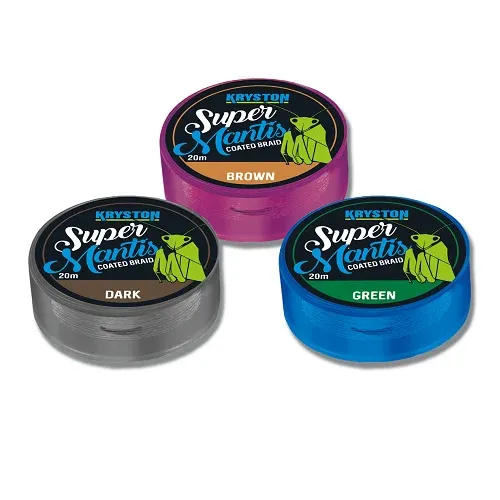 Supermantis coated braid 25 lb brown - KRYSTON
