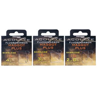 Acolyte Maggot+ Barbless - Hooks to fluorocarbon - DRENNAN