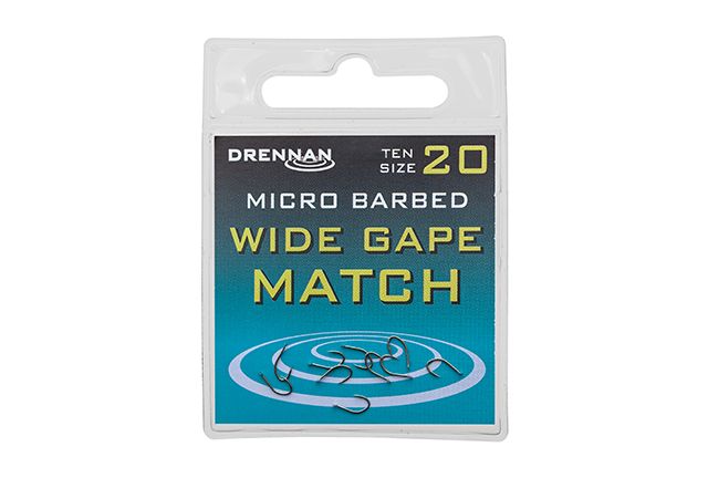 Wide Gape Match Hooks - DRENNAN (Spade/barbed - met bledje/met weerhaak)