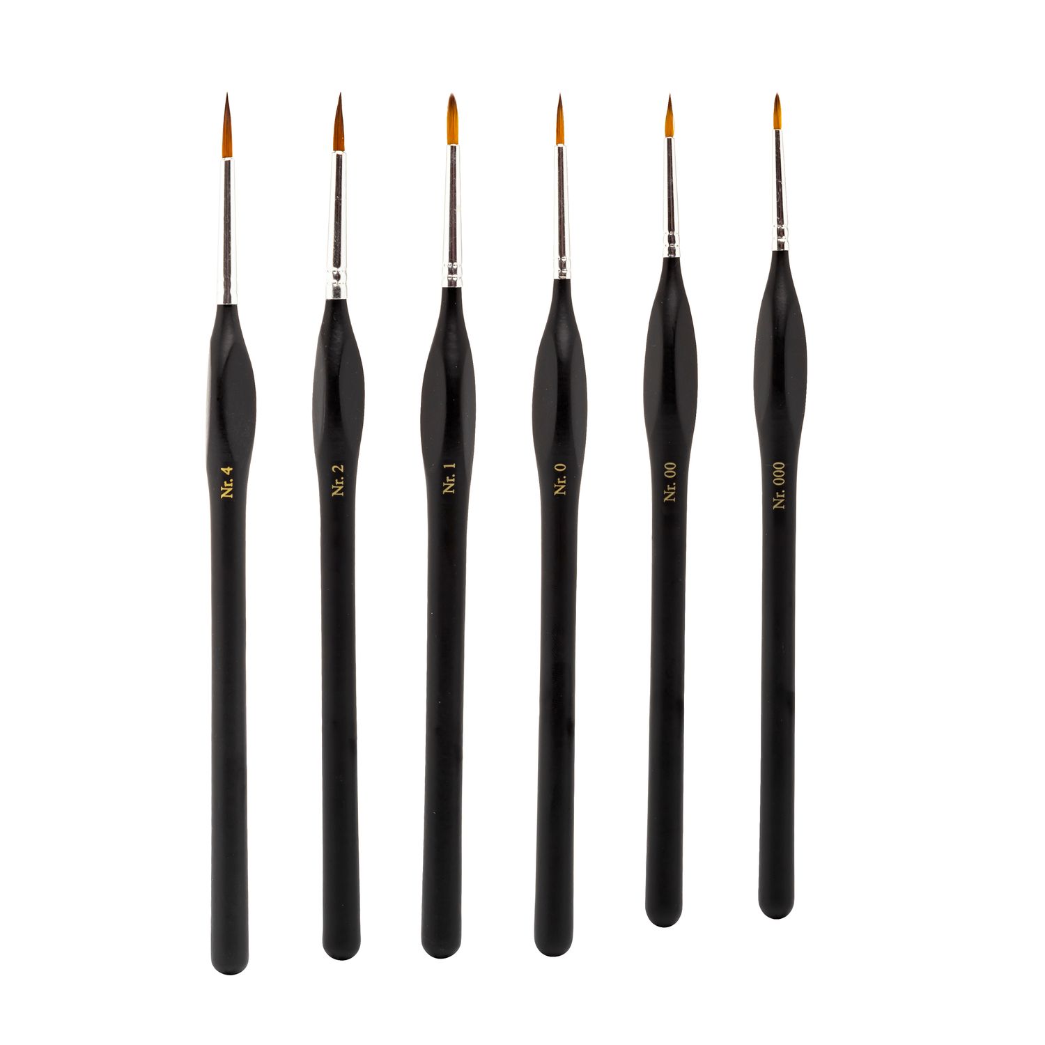 Set of 6 Synthetic brushes - 000, 00, 0, - MODELCRAFT