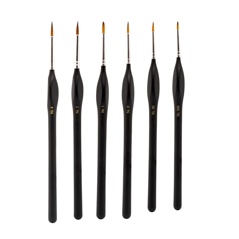 Set of 6 Synthetic brushes - 000, 00, 0, - MODELCRAFT