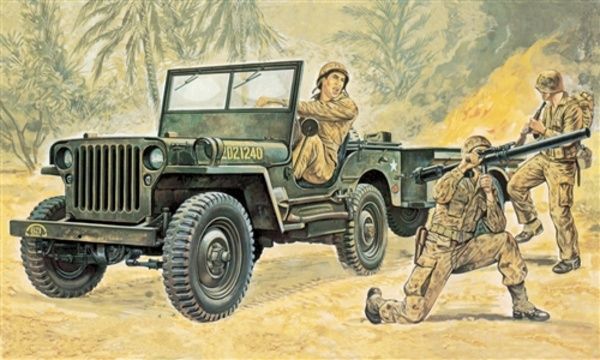 Willys MB Jeep with Trailer - ITALERI