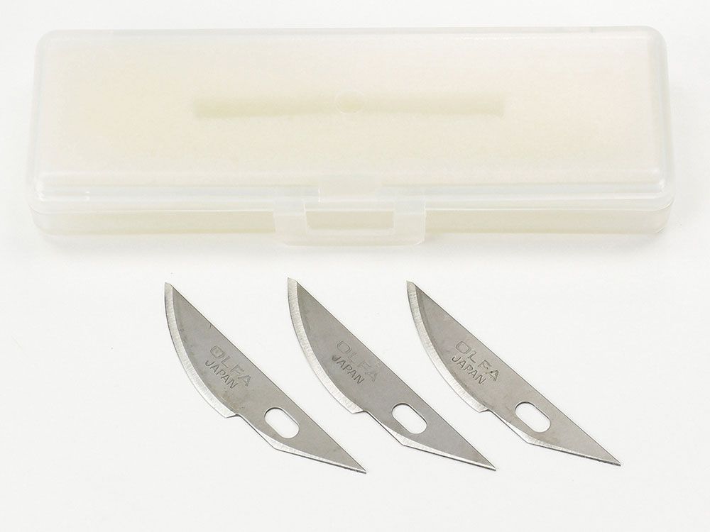 MODELER'S KNIFE PRO REPLACEMENT BLADE (CURVED, 3PCS.) - TAMIYA