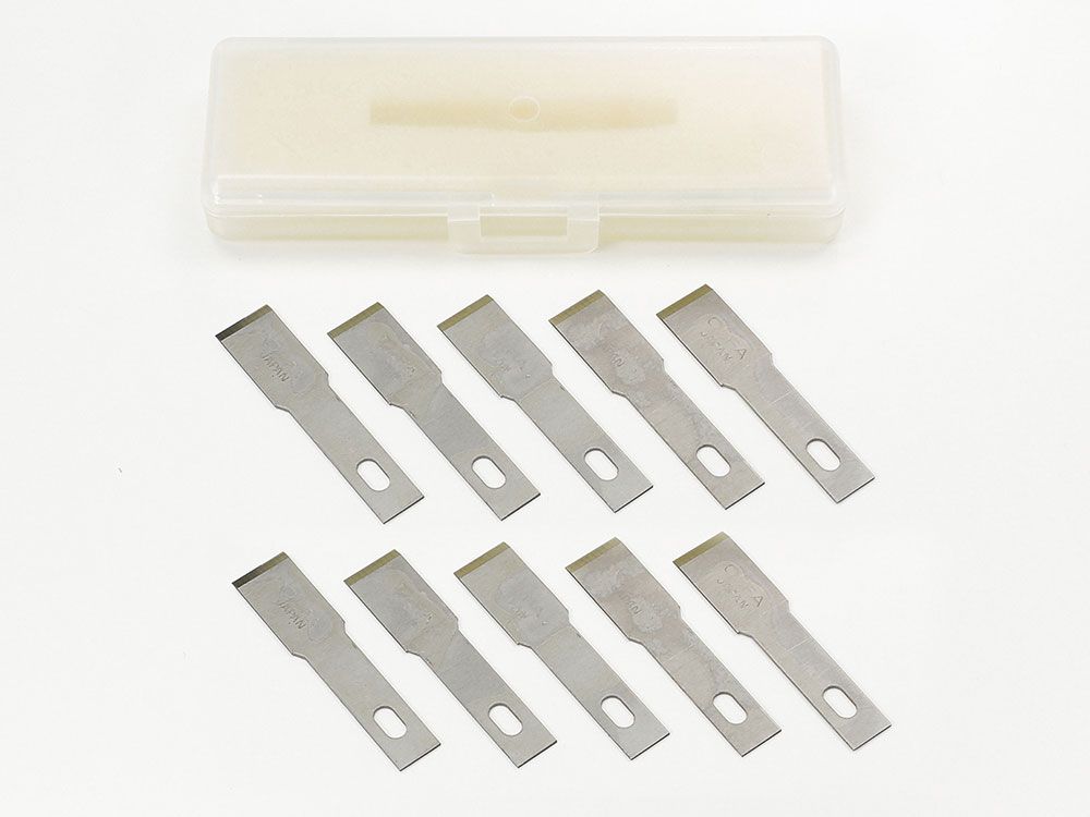 MODELER'S KNIFE PRO REPLACEMENT BLADE (CHISEL, 10PCS.) - TAMIYA