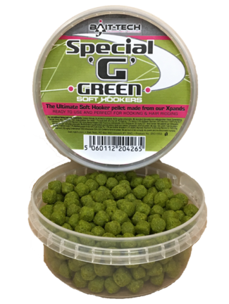 Soft Hook Pellets Special G Green 6mm (90g) - BAIT-TECH