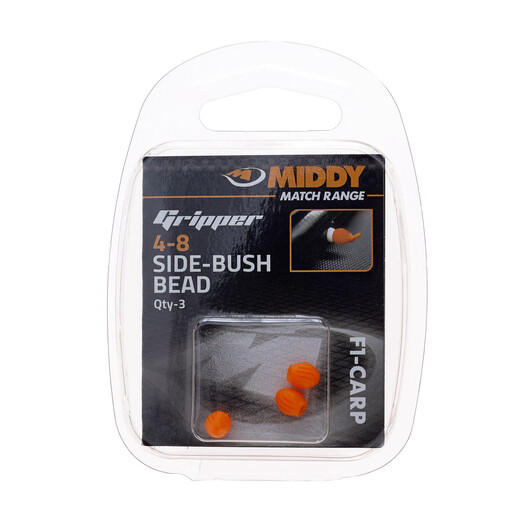 Side-Bush Gripper Bead  Orange 4-8 (3pc pkt)  - MIDDY
