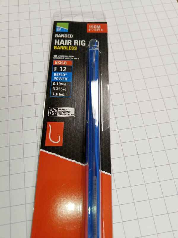 Banded hair rig barbless 12 0.19mm Preston
