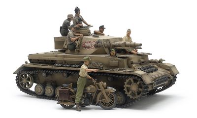 Tamiya USA 1/35 German Tank Panzerkampfwagen IV Ausf.F &amp; Motorcycle Set