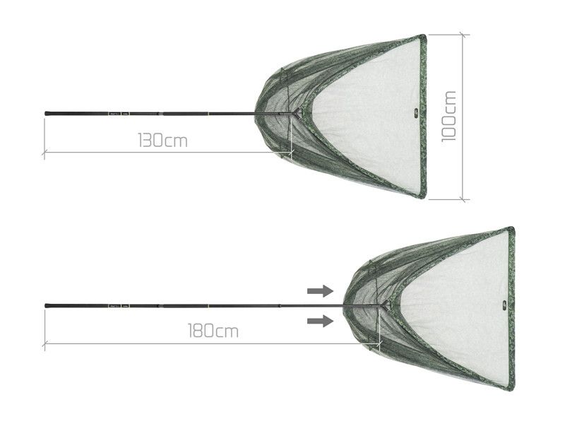 Landing net Delphin telefix c2g 100x100 / 1.8m/ 2parts/ tele