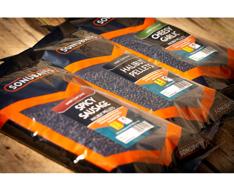 Pittige worst met heilbotpellets - SPICY SAUCAGE HALIBUT PELLETS - SONUBAITS
