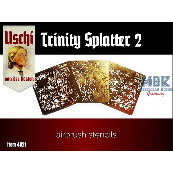 TRINITY SPLATTER 2 airbrush stencils set - USCHI VAN DER ROSTEN