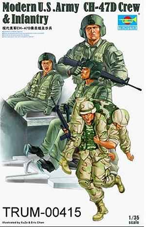 Trumpeter  Modern U.S. Army CH-47D Crew &amp; Infantry 1/35