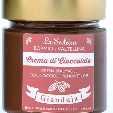 Crème van chocolade Gianduia met hazelnoten