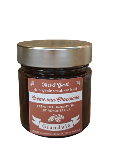 Crème van chocolade Gianduia met hazelnoten