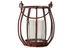 LANTAARN ROOD T-LICHT 11*8CM