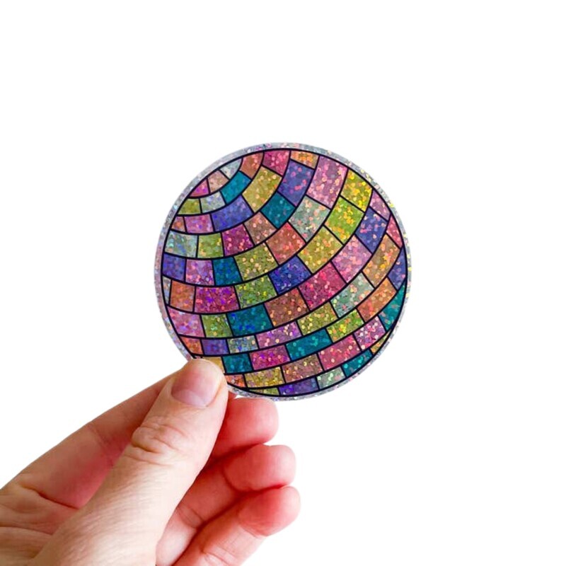 DISCO BALL GLITTER STICKER