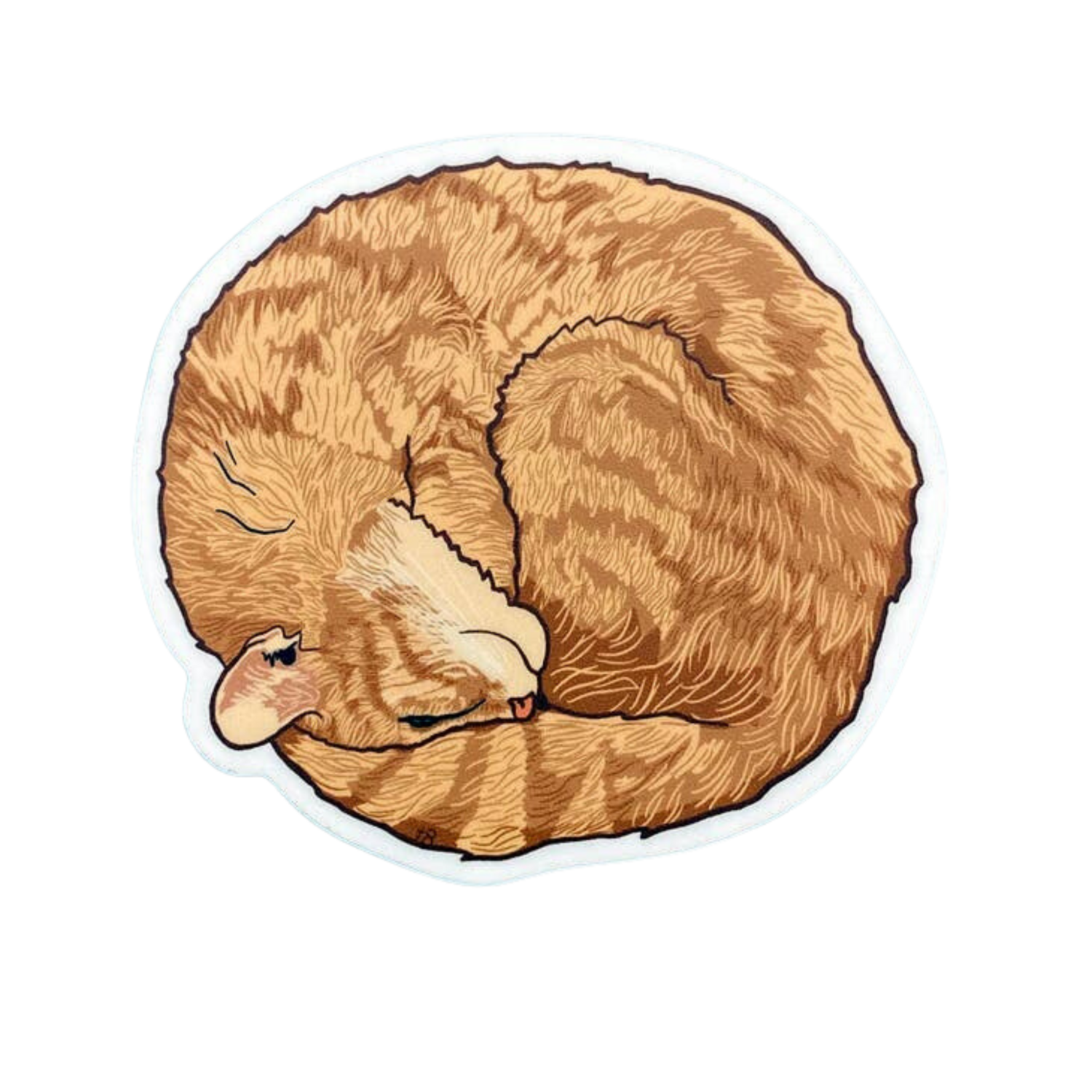 ORANGE CIRCLE KITTY STICKER