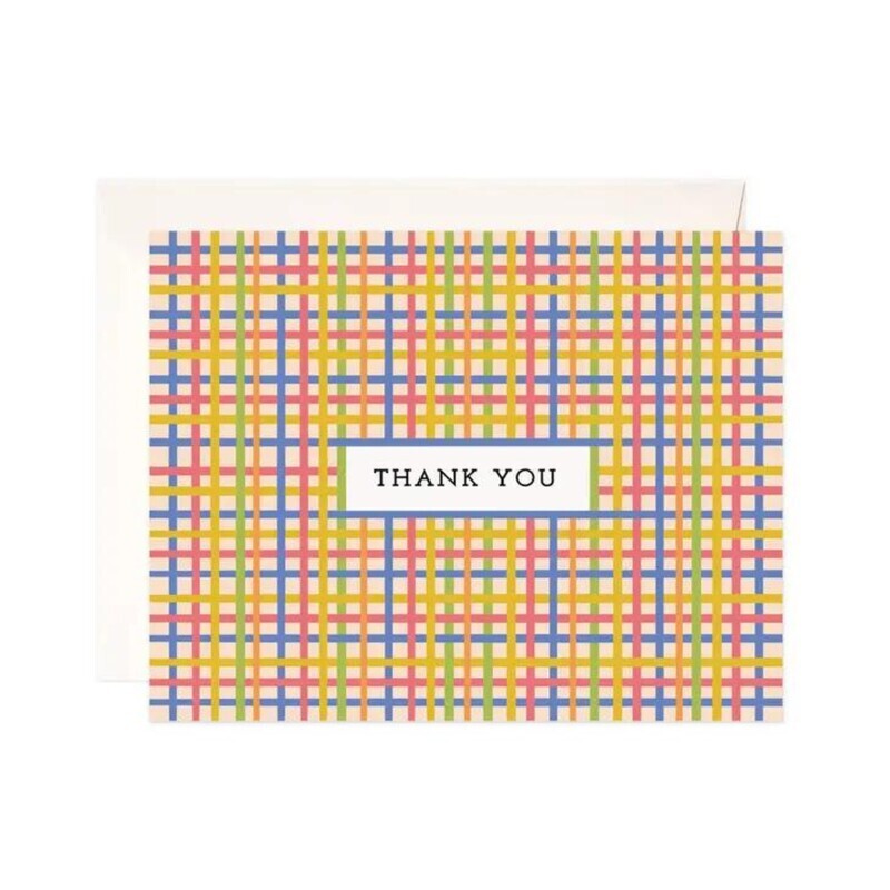 PLAID THANK YOU CARD