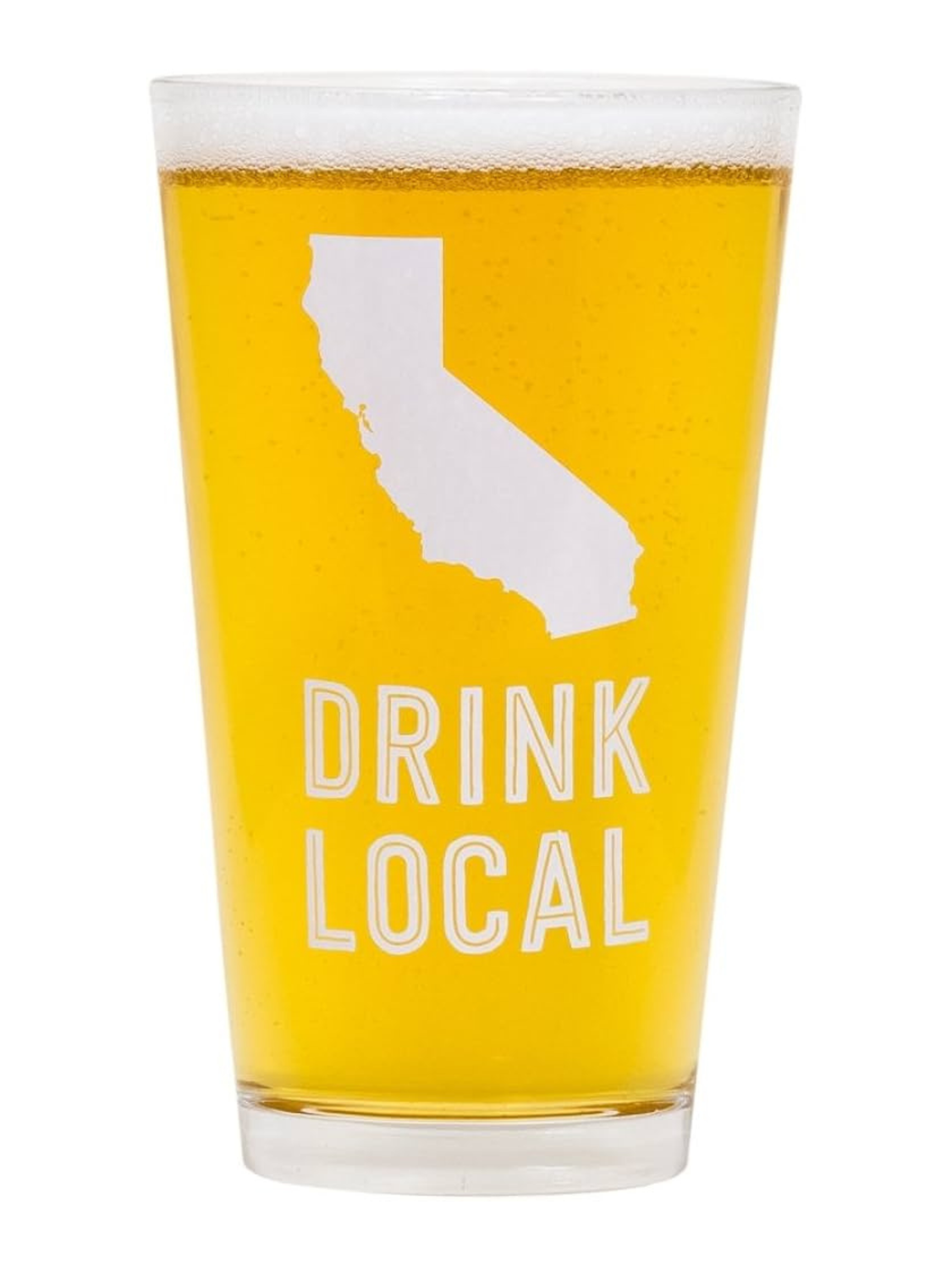 CALIFORNIA DRINK LOCAL  BEER PINT GLASS