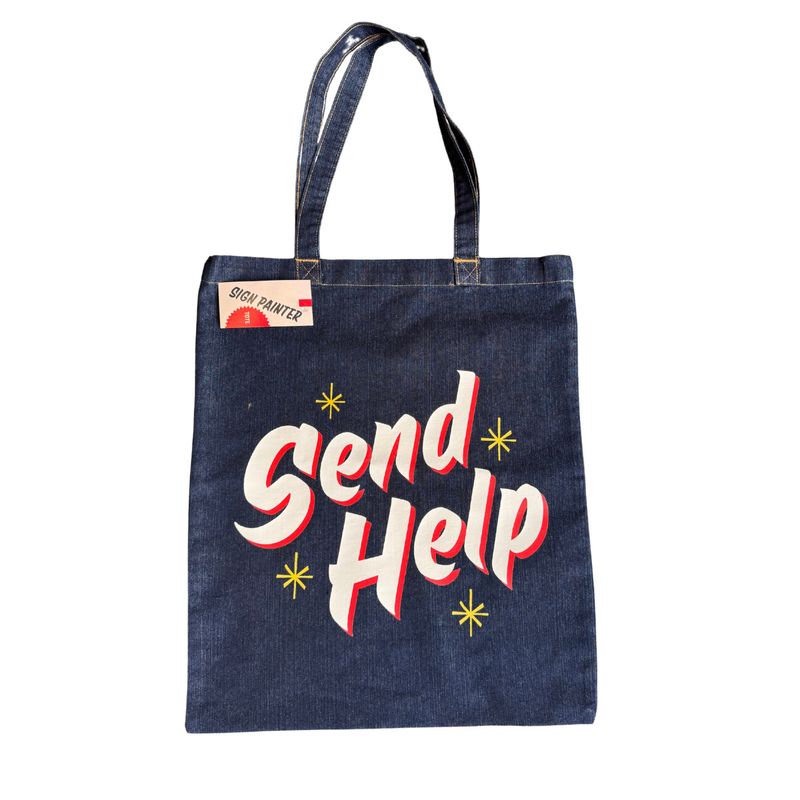 SEND HELP DENIM TOTE