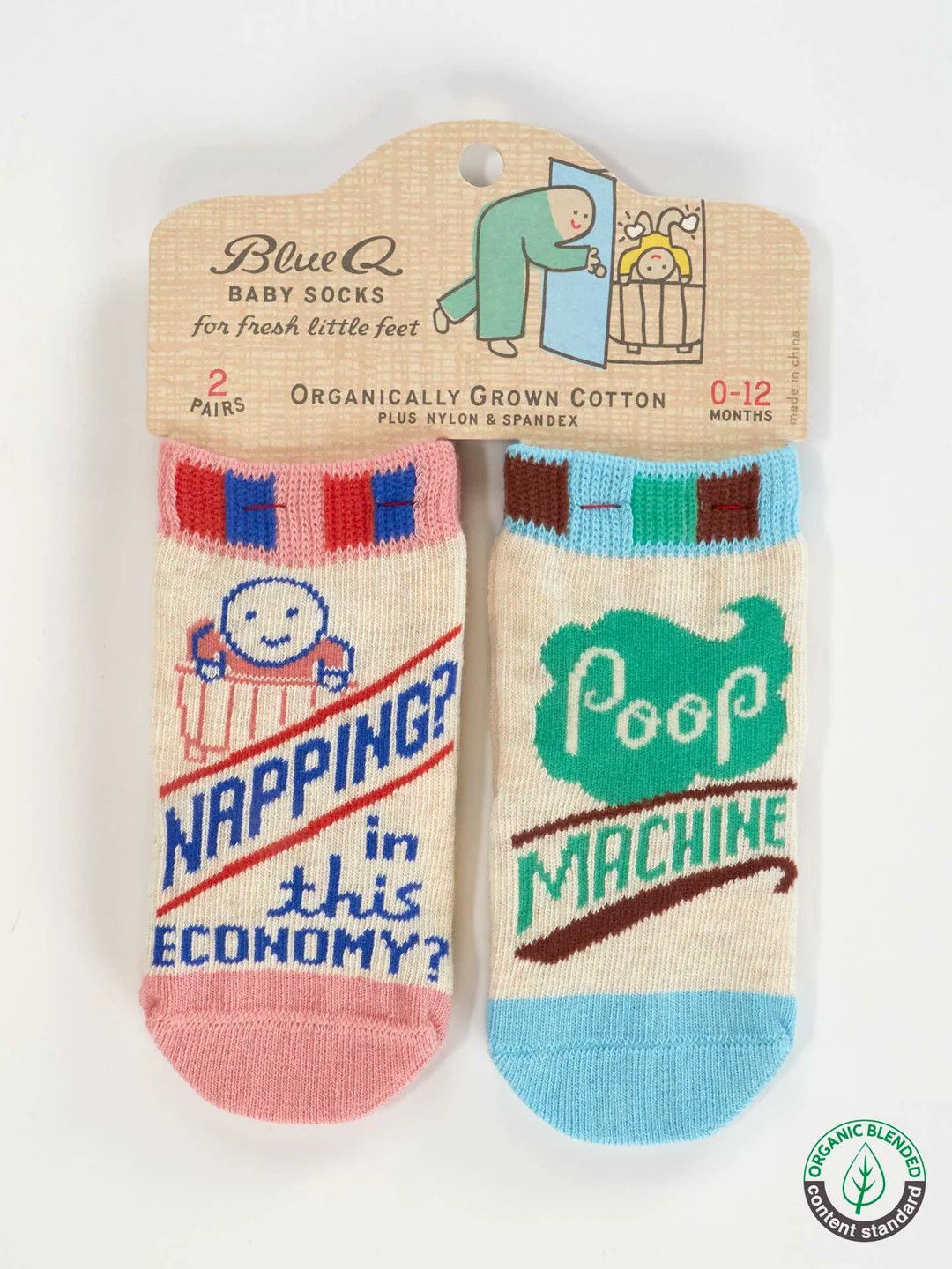 BLUE Q BABY SOCKS - NAPPING POOPING