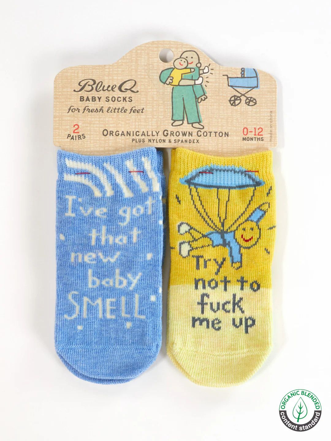 BLUE Q BABY SOCKS - BABY SMELL/FUCK UP