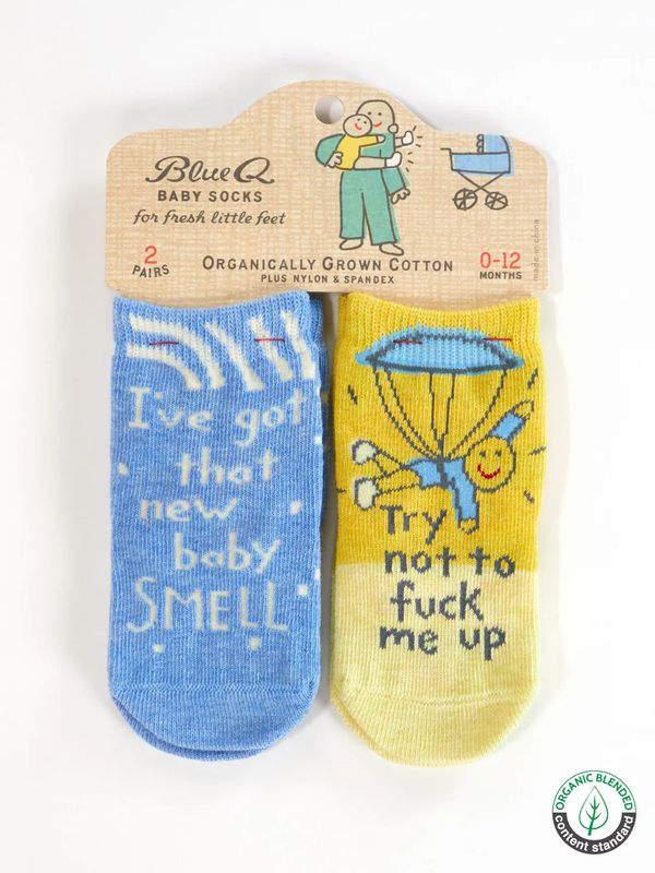 BLUE Q BABY SOCKS - BABY SMELL/FUCK UP