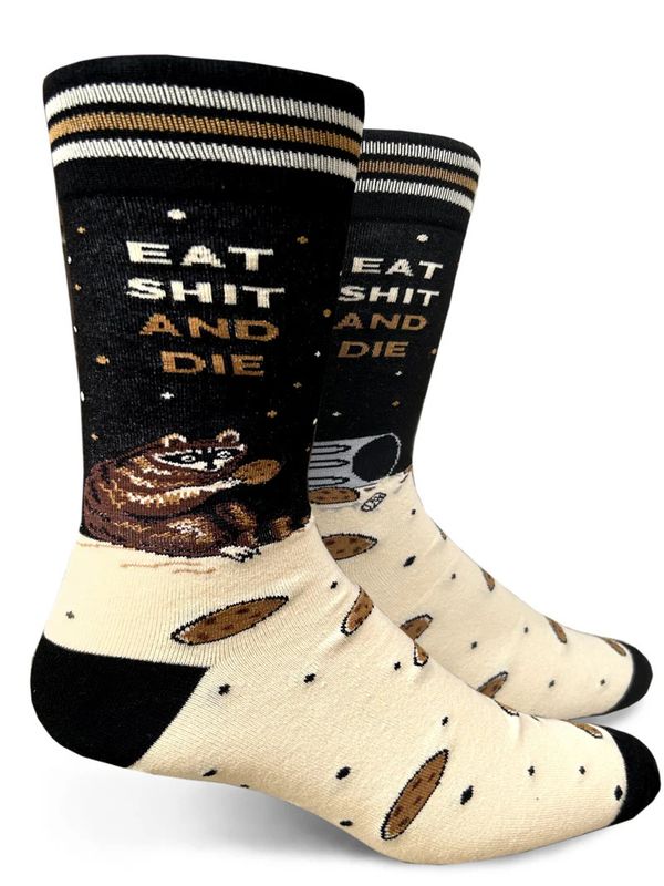 GROOVY THINGS CO  MENS CREW SOCKS - EAT SHIT &amp; DIE