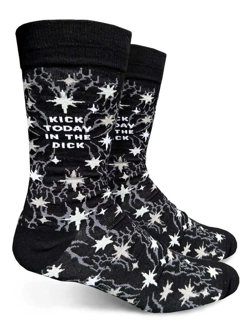 GROOVY THINGS CO  MENS CREW SOCKS - KICK TODAY
